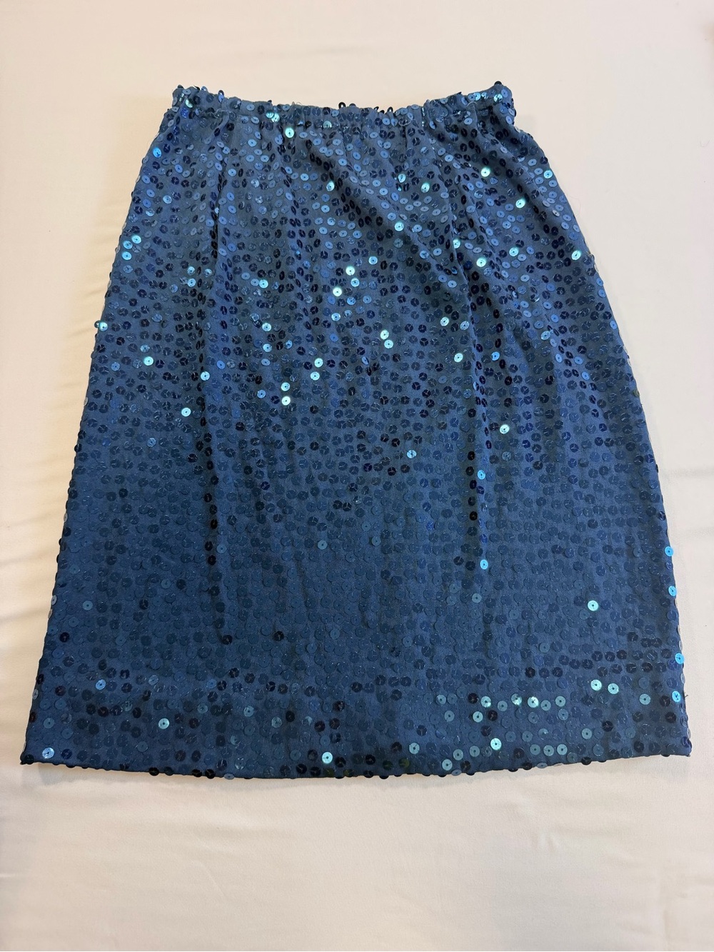 Criscione Navy Blue Sequin Pencil Skirt Size Small Party Holiday NYE